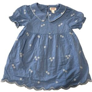Cat & Jack Blue Floral Dress 100% Cotton Size 3T